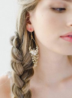 Bridal pearl chandelier earrings - Dripping with pearls teardrop earrings - Style #2030 | Twigs & Honey ®, LLC Pearl Teardrop Earrings, Pearl Chains, Classic Pearl Earrings, Pearl Chandelier Earrings, Pearl Chandelier, Cord Jewelry, Fish Hook Earrings, Bridal Pearls, Swarovski Pearls