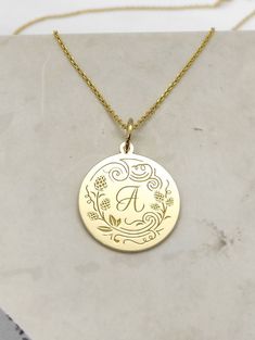 All parcels are shipped in one business day! For a speedy delivery to your address please select the upgraded shipping with a small extra cost. Engraved Initials Design Necklace - Initials Pendant Necklace - Handmade Initials Gold Jewelry - Engraved Initials Gold Necklace Engraved Initials Pendant Necklace made out of 14K Solid Gold. Available only in Yellow Gold finish. An elegant piece of jewelry that is a perfect gift to yourself and your loved ones. Charm Thickness: 0.5mm Jump Ring inner dia Initial Engraved Necklace, Initials Pendant, Initials Necklace, Engraved Initials, Solid Gold Necklace, Initial Necklace Gold, Monogram Jewelry, Gold Disc, Initial Pendant Necklace