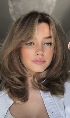 Short Lightly Layered Hair, Side Band Haircut, Balayage Hair Short Layers, Medium Length Hair Styles Over 50, Shorter Length Hair With Layers, Blowout Hair For Medium Length Hair, Layered Short Hair For Round Face, Long Haircut With Layers Face Framing Thick Hair Bangs, Medium Length Haircut For Fine Hair Curtain Bangs