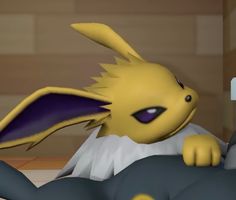 an animated image of a pikachu laying on the floor