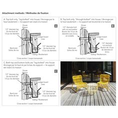 the instructions for how to build an outdoor table and chairs