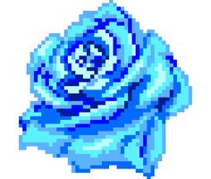 an image of a blue rose made out of pixels