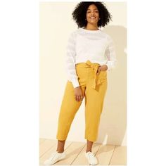 Brand New $75 - Womens Plus Size 22 Mustars Yellow Belted Ankle Pants Elevate Your Wardrobe With These Stylish Ankle-Length Cropped Pants From Loft, A Must-Have For Any Fashion-Forward Woman. The Pants Come In A Beautiful Mustard Yellow Color And Are Perfect For Casual, Work Or Business Occasions. With A Size Of 22 And A Regular Fit, They Are Designed To Flatter Your Figure And Provide Ultimate Comfort. Crafted From A Blend Of Cotton And Cotton Blend, These Pants Feature A Solid Pattern And Are Pink Chinos, Mustard Yellow Color, Yellow Belt, Casual Dress Pants, Cropped Pants Women, Slack Pants, Business Casual Dresses, Pants Womens, Floral Pants