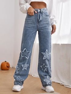 Star Jeans Outfit, Stars Jeans, Denim Display, Star Pants, Unique Jeans, Outfits Jeans, The Best Outfits, Best Outfits