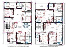 40X60 Feet House Plan With Interior Layout Plan Drawing DWG File #cadbull #autocad #floorplan #layout #section #architect #floorplan #details #interior #dwgplan #houseplan #floorplan #layout #section #drawing # 40x60 House Plan, 40×60 House Plans, South Facing House, Plans Architecture, Building House Plans Designs, Duplex House Plans