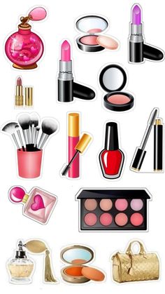 an assortment of cosmetics and makeup products