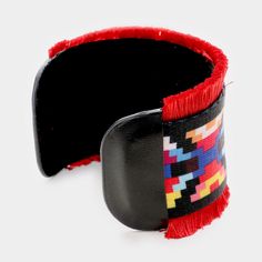 Size : 2.2" H Cuff Embroidery Boho, Red Embroidery, Boho Patterns, Cuff Bracelet, Lowest Price, Tassels, On Sale, Size 2, Cuff