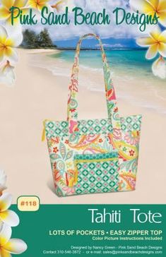 the pink sand beach designs tahiti tote book