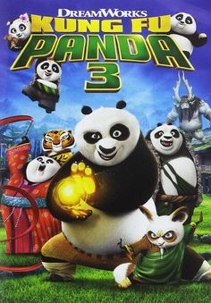 the poster for the movie panda 3 is shown in front of an image of many different characters