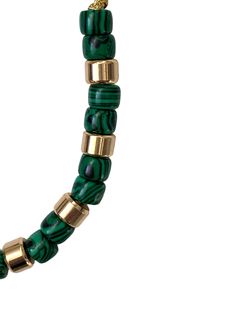 Malachite and Gold Forte Bracelet - Bettina H. Designs Rope Bracelet, One Size Fits All, Turquoise Bracelet, Knot, Gold Bracelet, Slip On, Plating, Turquoise, Elastic