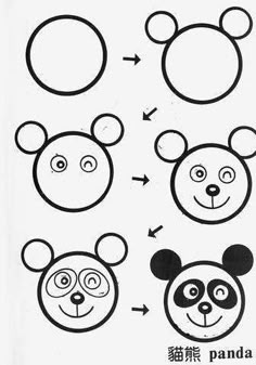 the instructions for how to draw panda faces