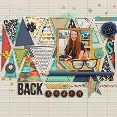 School Scrapbook Layouts Cute Ideas, School Layouts Scrapbook, Alphabet Scrapbook, Scrapbook Page Titles, School Days Scrapbook Layouts, 1970s Scrapbooking Layouts, Office Drawer