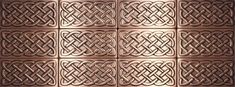 an intricately designed copper tile in the shape of celtic knots