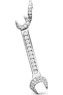 QEELIN  Wrench 18ct white gold diamond pendant £3,880.00 Wrench, White Gold Diamonds, Diamond Pendant, Gold Diamond, Charms, White Gold, Pendant, Birthday, Gold