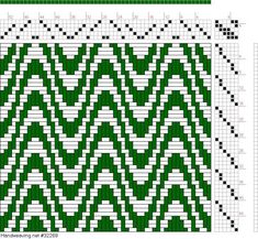 a cross - stitch pattern with the letters a and b in green, white and black