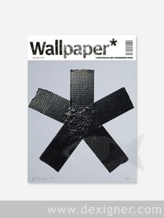 the front cover of wallpaper magazine with an image of a cross made out of black paper