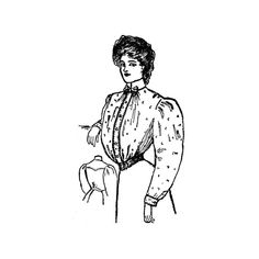 black and white drawing of a woman wearing a suit