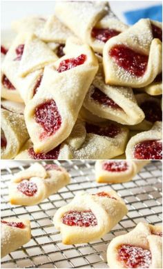 strawberry hand pies are on a cooling rack and ready to be baked in the oven