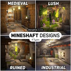 four different types of minecraft designs