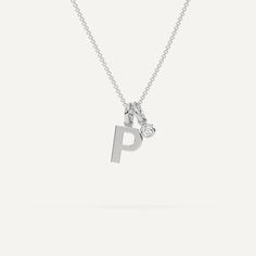 Diamond P white gold necklace P Necklace, Necklace Gold Diamond, P Initial, Gold Letter, Pendant For Women, Letter P, Necklace Charm, Tennis Bracelet Diamond, Gold Letters