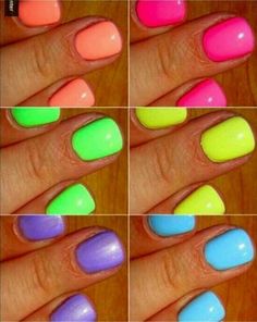 Neon Nail Polishes: I have boosted your confidence to try out the neon nail polish, decide which of the following colors you are going to pick. Famous Nails, Bliss Bar, Time Nails, Stars Nails, Gel Nails Long, Nails Bright, Colors Nails, Neon Nail Polish, Polish Nails