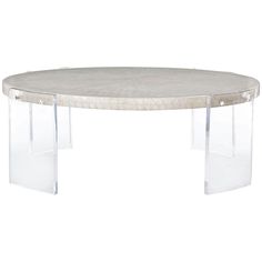 Pearle Cocktail Table-Furniture - Accent Tables-High Fashion Home Luxury Furniture Design, Acrylic Legs, Capiz Shell, Coffee Table Styling, Shell Top, Shell Tops, Rectangular Coffee Table, Coastal Beaches, High Fashion Home