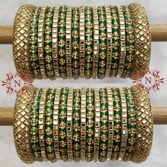 This is a beautiful handmade bangle set with Rajputi, Marwari and Rajasthani cultural look. We are based in Jodhpur Rajasthan which is a city of rich heritage culture and the same touch we provide in our designs. we provide premium quality handmade designer bangles with rich stone and kundan work perfect for all traditional outfits and also for gifting purpose.This is a royal bridal chura with rich kundan work on acrylic plastic base. Green Kundan Sharara For Diwali, Green Meenakari Sharara For Wedding, Pista Green Meenakari Sharara For Wedding, Green Kundan Traditional Wear For Navratri, Bollywood Green Bridal Sets With Cutdana, Green Traditional Wear With Stone Work For Wedding, Diwali Green Bridal Sets With Cutdana, Traditional Green Sharara With Tilla, Traditional Green Sharara With Tilla Detailing