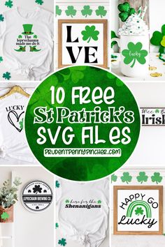 st patrick's day svg files with shamrocks and clover leaves on them