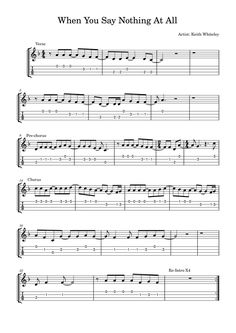 the guitar tab for when you say nothing at all