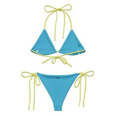 Stay comfortable and beach ready all summer in this FYC String Bikini set. It’s made from soft recycled polyester with double-layering and UPF 50+. Style the straps how you like, and get ready to swim! 🏊‍♀️ 🌟 Features: Soft and stretchy material with UPF 50+ protection. Available in sizes up to 4XL. Bikini top comes with removable padding for comfort. Multiple ways to tie and style the bikini set. 🌊 Disclaimer: To make your All-Over Print Recycled String Bikini last longer, thoroughly rinse i