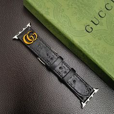 Premium GG Leather Construction: The Ophidia GG Apple Watch band is crafted from high-quality leather, featuring Gucci's signature GG monogram. This luxurious material ensures both durability and a sophisticated aesthetic. Iconic Metal Monogram Detail: The band is adorned with Gucci's iconic metal GG monogram Luxury Adjustable Black Band Watch Accessories, Luxury Durable Black Watch Bands, Luxury Leather Bracelet Strap Apple Watch Band, Elegant Black Leather Apple Watch Band, Luxury Black Apple Watch Band, Luxury Black Watch Bands, Luxury Adjustable Black Apple Watch Band, Luxury Black Leather Strap Watch Bands, Luxury Black Watch Bands With Bracelet Strap