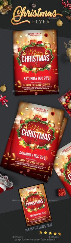 christmas flyer and cover design templates - holidays events