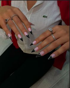 #nails #pinterest #love #hearts #inspo Stiletto Nails With Charms, Nails With Charms, Nails 2025, Pedi Ideas, Drip Nails, Gel Nails Diy, Work Nails, Dope Nail Designs, Acrylic Nails Coffin Pink