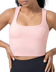 PRICES MAY VARY. Design for low-impact workouts, yoga, lounge or everyday support Made of breathable, ultra-soft, and four-way stretch ribbed fabric,can provide cozy comfort and also offer subtle compression to shape your curves Feature with chic square neckline and V-racerback for more style look Built-in shelf bra lining for all-day support and personalized fit Cropped length, perfect with your favorite flared pants, high waited leggings or jeans Supportive Pink Activewear For Yoga, Sleeveless Ribbed Yoga Activewear, Compressive Ribbed Activewear For Yoga, Compression Ribbed Activewear For Yoga, Ribbed High Stretch Yoga Activewear, Versatile Ribbed Yoga Activewear, Medium Support Ribbed Activewear For Yoga, Ribbed Yoga Activewear, Ribbed Activewear For Yoga With Medium Support