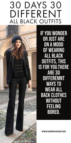 Check out this. Find out 30 cool ways on how to wear black everyday. Discover outfit ideas and be ready to enjoy all-black outfits. But fortunately, all of them look chic and stylish and so they won't ever become boring for you. All Black Outfits For Women 2023, Black Dress Outfit Edgy, All Black Easter Outfit, Black Casual Chic Outfit, Casual Chic All Black Outfit, Dressing In Black Outfits, Black Clothes Outfits For Women, Black Outfits For Fall, Women’s All Black Work Outfit