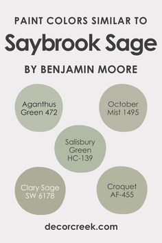 Colors Similar to Saybrook Sage HC-114  by Sherwin-Williams Liveable Green, Sage Paint Color, Green Wall Color, Sage Green Paint, Green Laundry, Pretty Houses, Painting Colors, Neutral Paint Colors