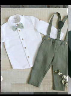 Sage Green Wedding Theme, Kids Wedding Outfits, Wedding Outfit For Boys, Green Themed Wedding, Bearer Outfit, Sage Green Wedding, Green Suit