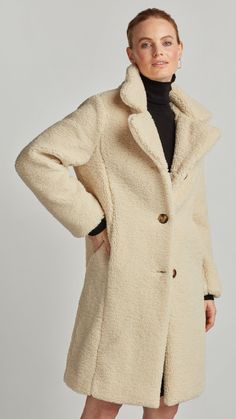 Wrap yourself in the luxurious embrace of the Cozy Teddy Coat from Ellen Tracy. This comfy piece is designed with plush sherpa fabric for unparalleled comfort and adorned with a button opening, creating the perfect addition to your fall wardrobe. Single Breasted Button Opening Notch Collar Inseam Pockets Ellen Tracy, Teddy Jacket, Teddy Coat, Single Breasted, Fall Wardrobe, Vest Jacket, Fabric Care, Women Accessories, Brand New