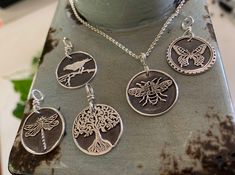 "Tree Of Life Necklace, Nature Jewelry, Vintage Finish, Bohemian, Zen, Family Tree Charm, Handmade, Tree Pendant This sterling silver tree pendant is beautiful and light weight. It has a bohemian and vintage feel to it. The tree of life symbolizes a connection to everything: The Tree of Life commonly represents the interconnectedness of everything in the universe. It symbolizes togetherness and serves as a reminder that you are never alone or isolated, but rather that you are connected to the wo Matte Jewelry, Symbolic Tree Of Life Sterling Silver Jewelry, Symbolic Silver Tree Of Life Jewelry, Bohemian Tree Of Life Pendant Jewelry, Unique Sterling Silver Tree Of Life Necklace, Spiritual Tree Of Life Sterling Silver Necklace, Spiritual Necklace, Mandala Necklace, Silver Tree