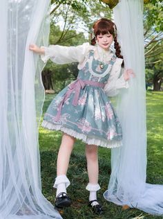 ❤︎Retro girly flower Lolita dress❤︎ Purple L, Rose Lily, Lolita Dress, Lily Of The Valley, Lolita Fashion, The Valley, Lily, Flowers, Pink