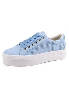 Women's Spring Summer Casual Sports Shoes White Flat Kateboard Shoes Outdoor Fashionable Round Toe Lace-Up Sneakers Blue Fashionable   PU Leather Plain Skate Shoes   Women Shoes, size features are:Bust: ,Length: ,Sleeve Length: Trendy Blue Sneakers With Flat Heel, Trendy Blue Flat Heel Sneakers, Sports Platform Sneakers With Flat Heel, Sports Platform Sneakers, Comfortable Flat Platform Sneakers, Sporty Canvas Shoes With Perforated Toe Box, Trendy Blue Platform Sneakers For Sports, Spring Low-top Platform Skate Shoes, Sporty Flat Platform Sneakers For Spring