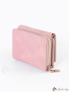 BirdinBag - Zippered Trifold Minimalist Small Wallet: Sleek and Compact Design Wallets For Girls, Wallet With Coin Pocket, Pink Wallet, Cute Wallets, Rose Bonbon, Elegant Pattern, Pink Purse, Birthday Woman, Wallet Fashion