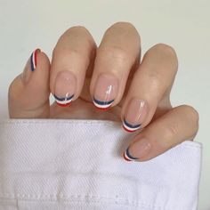 46 cutest 4th of July Nails that are Breathtakingly pretty Usa Nails, Natural Nail Art, French Nail Designs, July Nails, Festival Nails