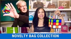 two women and one man are playing with rubik cubes in front of the camera