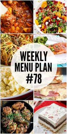 weekly menu plan for the week 78