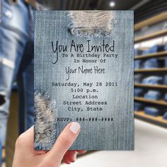 a person holding up a card that says, you are involved in the denim industry