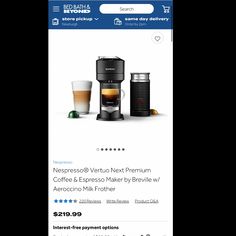 an image of a coffee maker on the app