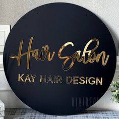 Round 3D Acrylic Business Sign - VividEditions Salon Sign Ideas, Acrylic Business Sign, Wax Studio, Permanente Make-up, Round Signs, Backdrop Wall, Salon Signs, Salon Suites, Beauty Salon Decor