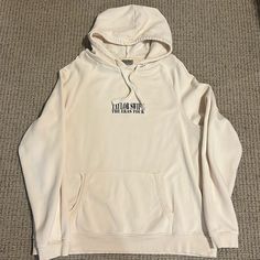 Brand New, Washed Once Cream Winter Sweatshirt With Logo Print, Cream Logo Print Sweatshirt For Streetwear, Cream Sweatshirt With Logo For Streetwear, Cream Logo Print Top For Streetwear, Cream Hoodie With Letter Print And Crew Neck, Cream Crew Neck Hoodie With Letter Print, Eras Tour Sweatshirt, Taylor Swift Top, Taylor Swift Tops