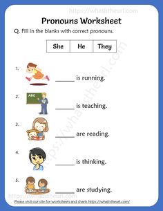 the worksheet for pronouns worksheet with pictures and words